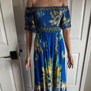 High Low Floral Off Shoulder Faux Wrap Dress by Jealous Tomato Size Small